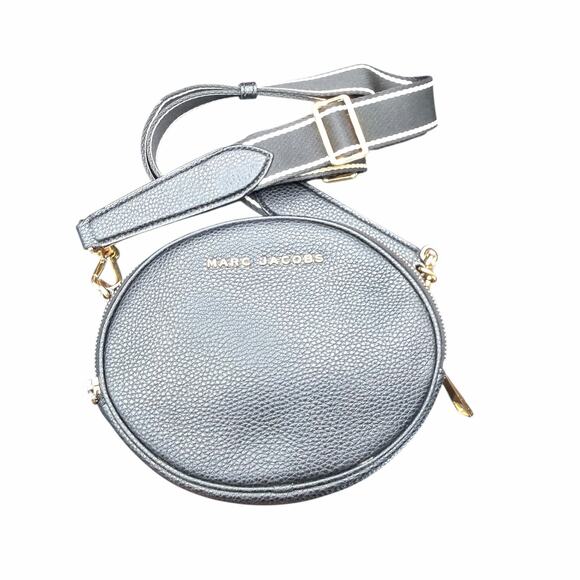 Marc Jacobs Black Pebbled Leather Round Crossbody Bag - Picture 1 of 12